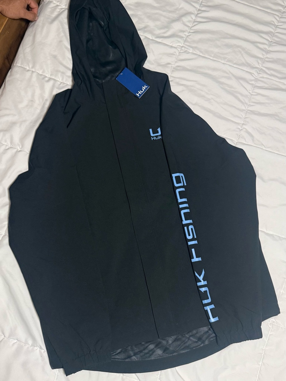 Huk Black Hoodie with Light Blue Logo